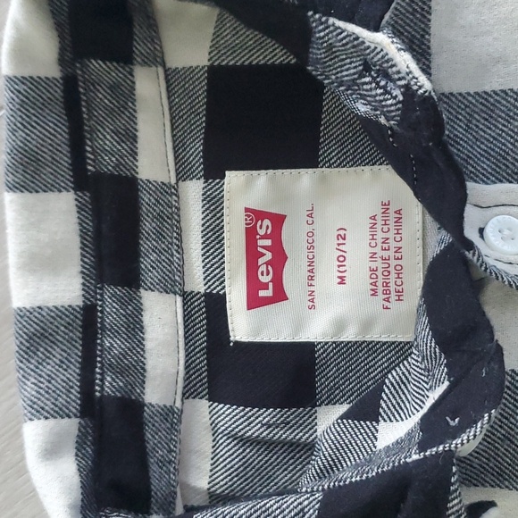 Boys 10/12 Levi's Flannel Button Down Shirt - Picture 2 of 4